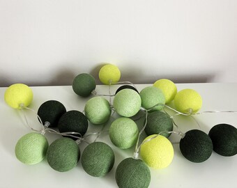 LED Cottonballs fairy lights "Green"