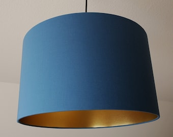 Lampshade "Pigeon blue-gold" (pigeon blue)