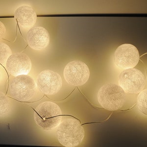 LED Cottonballs fairy lights "White pure"