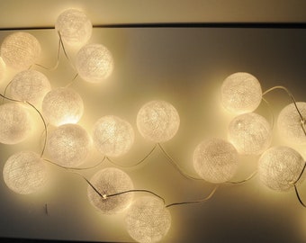 LED Cottonballs Lichterkette "White pure"