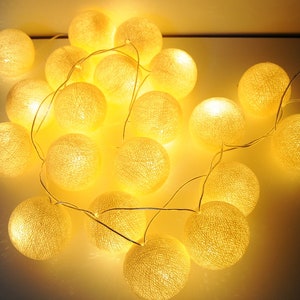 LED Cottonballs lichtketting Champagne afbeelding 1