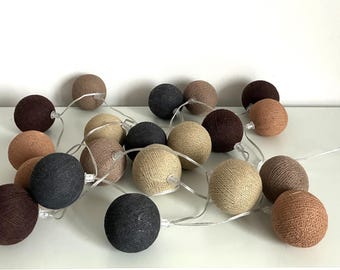 LED Cottonball String Lights "Forest"