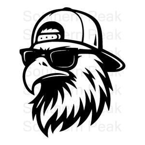 Cool Bald Eagle with Shades and Hat