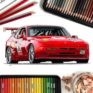 Car drawing commission custom sketch, Custom car artwork drawing from photo, Personalized car portrait illustration, Gift for car lovers