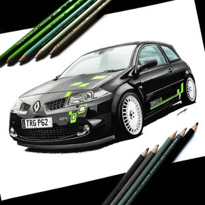 Car drawing from photo, Personalized car sketch illustration, Custom car drawing portrait, Original artwork gift for him