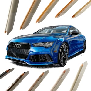 Car drawing commission custom sketch, Custom car artwork drawing from photo, Personalized car portrait illustration, Gift for car lovers