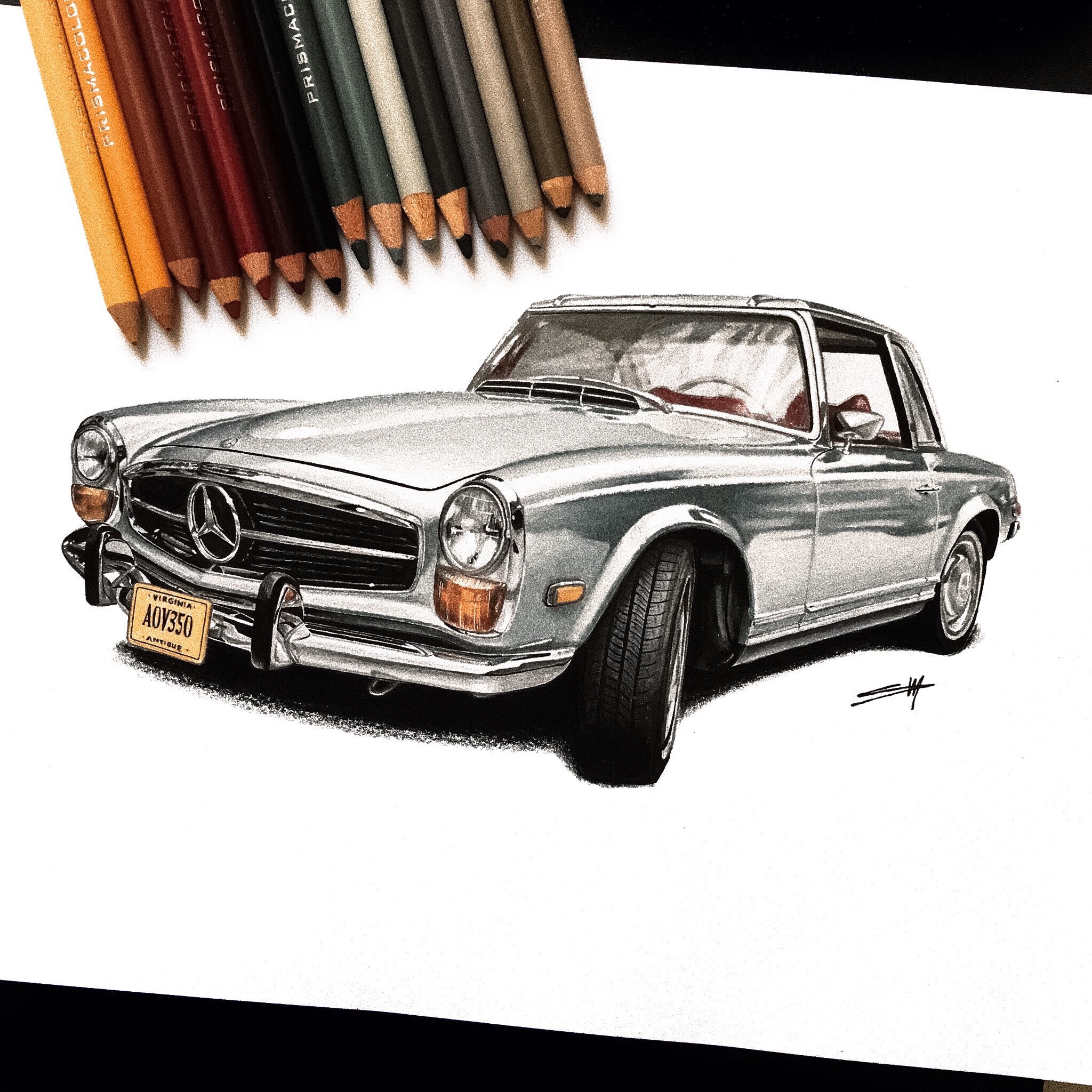 Auto-Zeichnung vom Foto, personalisierte Auto-Skizze-Illustration