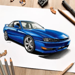 Car drawing commission custom sketch, Custom car artwork drawing from photo, Personalized car portrait illustration, Gift for car lovers