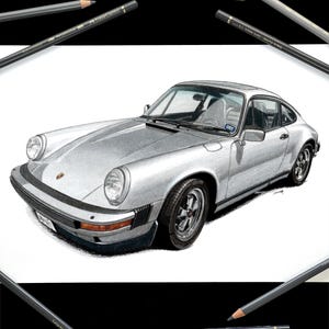 Car drawing commission custom sketch, Custom car artwork drawing from photo, Personalized car portrait illustration, Gift for car lovers