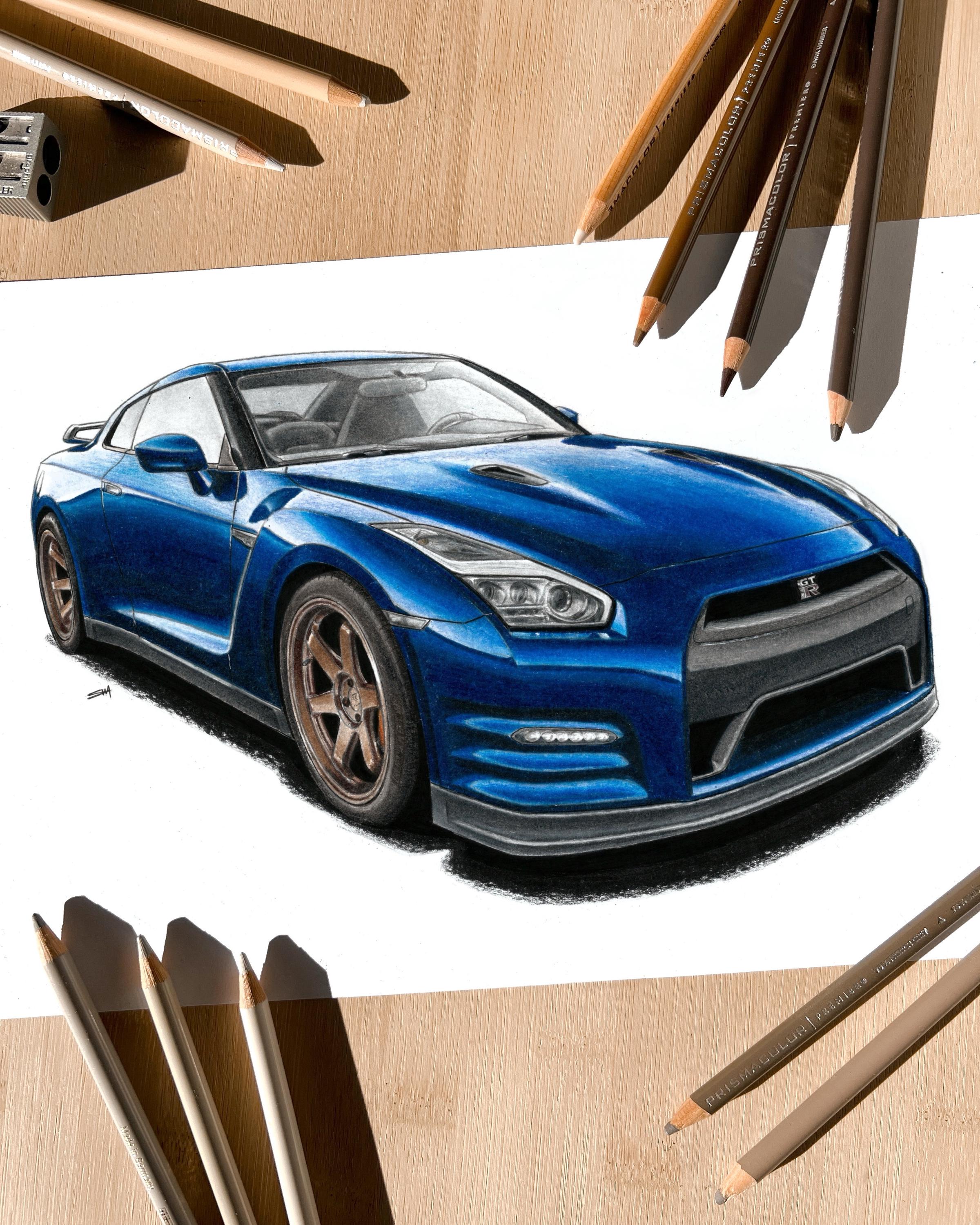 Custom Car Drawing From Photo, Personalized Car Portrait Art, Hand ...