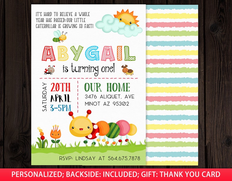 Caterpillar Invitation Bugs Invitation Very Hungry Etsy