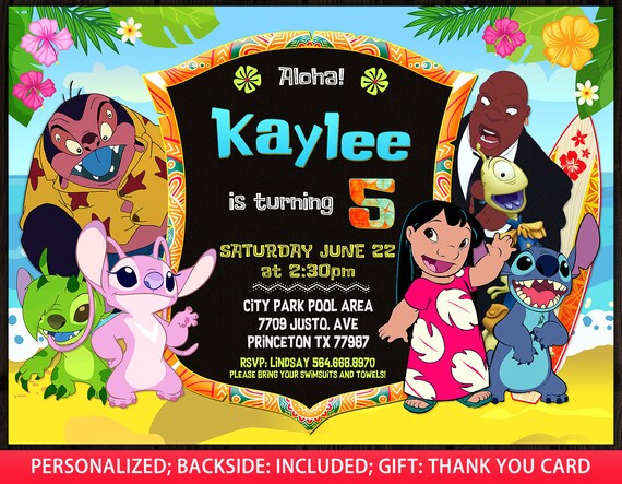 5 12 Ou 14 Cartes Invitation Anniversaire Lilo Et Stitch Ref 438 5 12 Ou 14 Cartes Invitation Anniversaire Lilo Et Stitch Ref 438