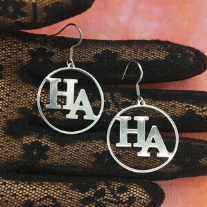 HA HA Earrings, Hypo Allergenic Natural Silver Stainless Steel Funny Party Gift Earring Jewelry Gift