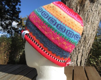 Colorful children's cap 2-4 years - knitted cap in Nordic Fair Isle patterns