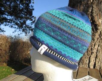 Colorful children's cap 4-8 years - knitted cap in Nordic Fair Isle patterns