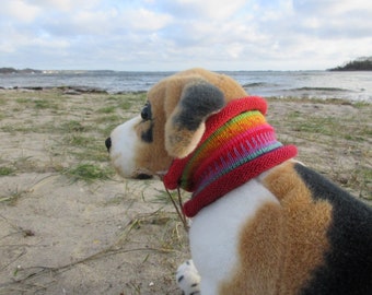 Bunter Hundeloop Greta  S - gestrickter Hundeschal in nordischen Fair Isle Mustern