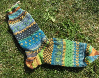Fair Isle Socks Size 43/44 - colorful men's socks in a Nordic pattern mix
