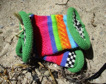 Bunte Pulswärmer - gestrickte Armstulpen in nordischen Fair Isle Mustern