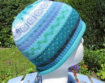 Colorful children's cap 2-4 years - knitted cap in Nordic Fair Isle patterns