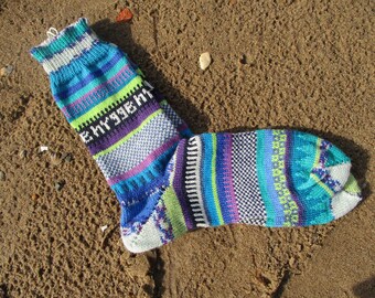 Colorful men's socks size. 43/44 - knitted hygge socks