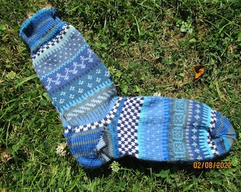 Bunte Socken Gr. 43/44 - gestrickte Socken in nordischen Fair Isle Mustern