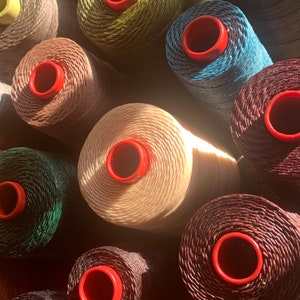 Bulk 6 x 15 metres 1mm/ 0.8mm waxed polyester cord Macrame jewellery. Thai cord.