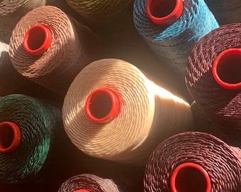 Bulk 6 x 15 metres 1mm/ 0.8mm waxed polyester cord Macrame jewellery. Thai cord.