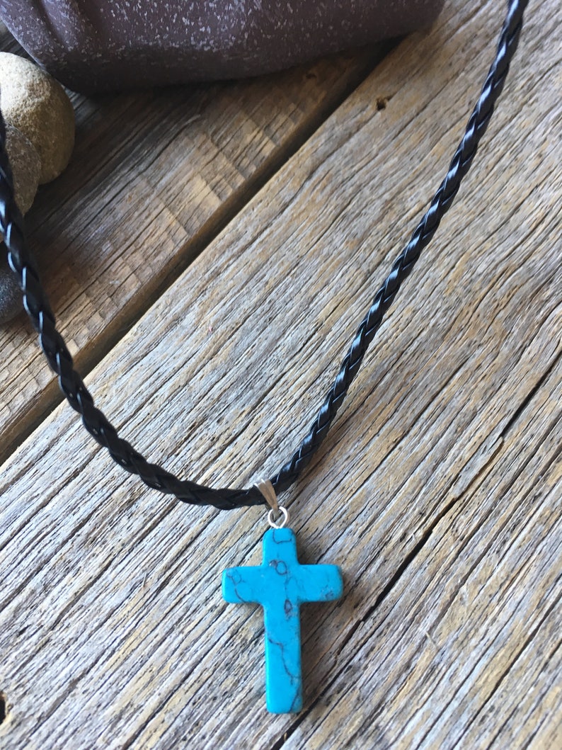 turquoise cross heart Leather chokernecklace Hippybohemianfestivalsurf necklace SALE! hieroglyphics