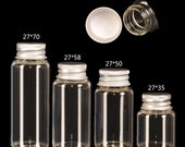 Glass Bottles 10 PCS Mini Glass Bottles Jewelry Packing Cute Bottles Aluminum Cover Screw Top Empty Jars Containers