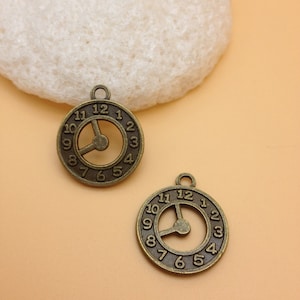 SELL 20pcs 19mm antique bronze clock pendants charms