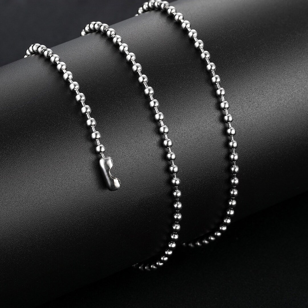 1.5mm 2mm 2.4mm Stainless Steel Ball Bead Necklace Chain Keychain, Bead ...