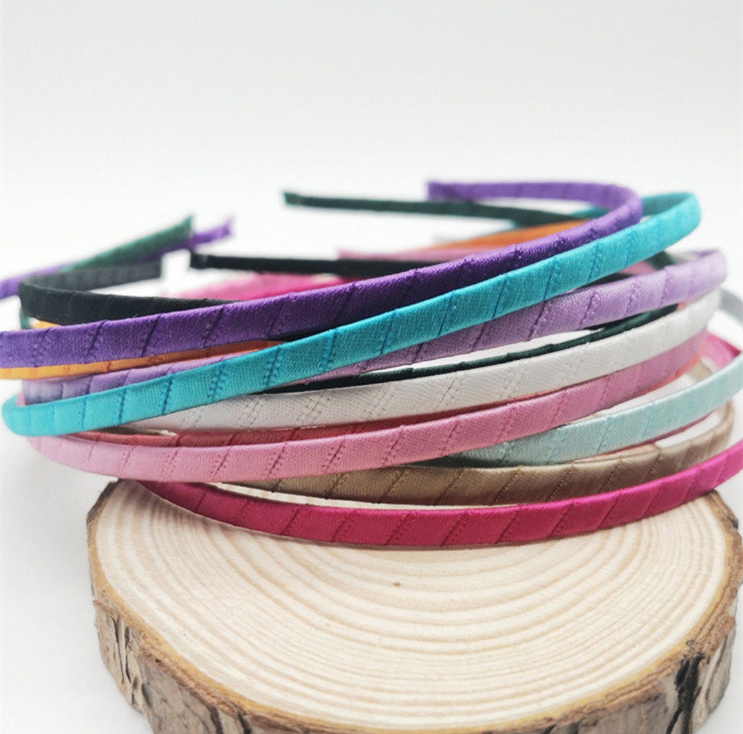 Mix Colors Satin Headbands 10pcs 5mm Wide Hair Crafts Blanks Headbands