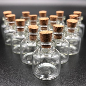 10pcs Transparent Mini Empty Glass Bottles With Cork Wishing Message Vials Jars Container Gift 4ml Home Decoration Accessories--22 x 25 mm