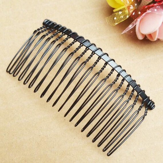 3 X DIY Blank Metal Hair Clips Wedding Side Comb 20 Teeth Bridal Accessories