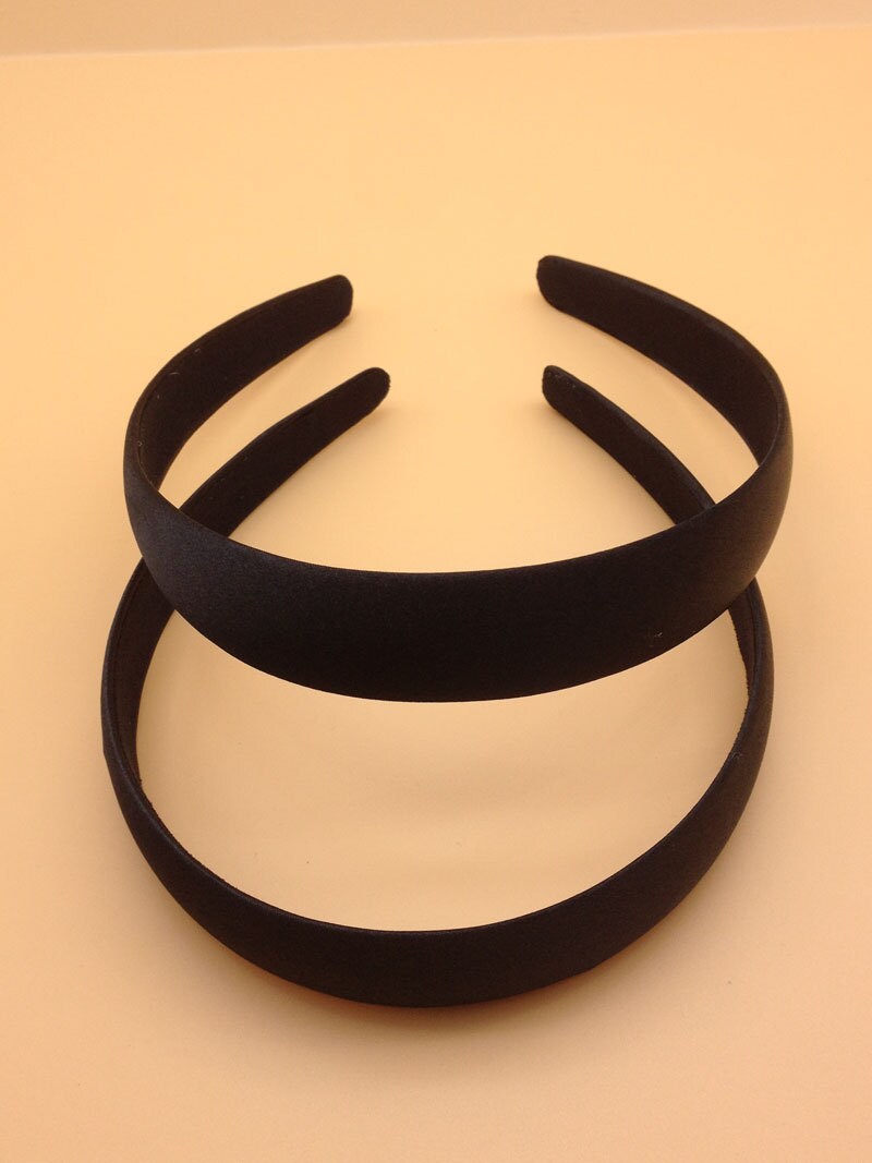 Satin Headbands 10pcs 25mm Wide Black Satin Headbands Hair Etsy