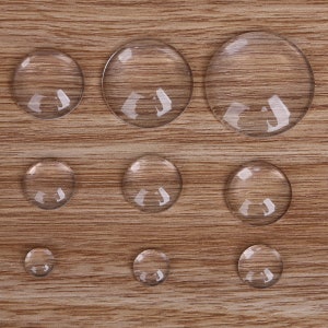 8MM 10MM 14MM 16MM 18MM 20MM 25MM 30MM Round Glass Extremely Clear Clear Transparent Circle Domed Magnifying Glass Cabochon Cover