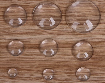 8MM 10MM 14MM 16MM 18MM 20MM 25MM 30MM Round Glass Extremely Clear Clear Transparent Circle Domed Magnifying Glass Cabochon Cover