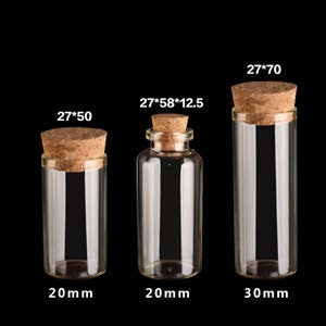 Glass Bottles 5PCS Empty Glass Vials Glass Bottles Mini Glass Bottles Glass Vials With Cork Tiny Bottle Small Glass Jar Small Cork DIY