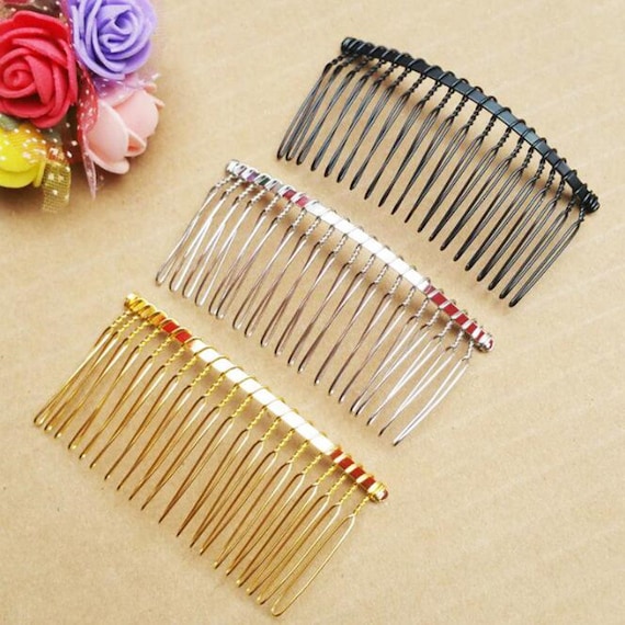 40pcs Metal Side Combs Sidecomb Hair Slides DIY Hair Jewelry Veil Fascinator