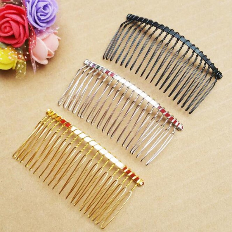 DIY Blank Metal Hair Clips Wedding Veil Side Comb 10PCS 20 Etsy UK