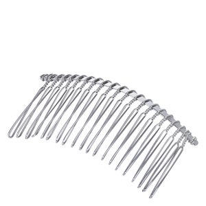 10PCS DIY Blank Metal Hair Clips Wedding Veil Side Comb 20 Teeth Bridal Hair Accessories 7.5cmx3.5cm Silver Hair Combs