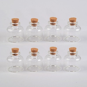 20ml 37x40x12.5mm 5 PCSCute Glass Bottle with Corks Empty Transparent Tiny Bottles wholesale Clear Jar Vials Well Packaging