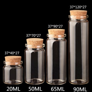 Glass Bottles Empty Glass Vials Glass Bottles DIY Mini Glass Bottles Glass Vials With Cork Tiny Bottle Small Glass Jar Small Cork