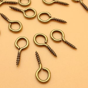 Screw Eyes 100pcs 6.5x13mm Ancient Bronze Screw Nails With 6.5mm Eye Pins