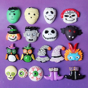 Halloween Resin Cabochons, Mixed Halloween Embellishments, Resin Flatback Cabochons, Slime Charms,Cabochons Random Mix Grab Bag