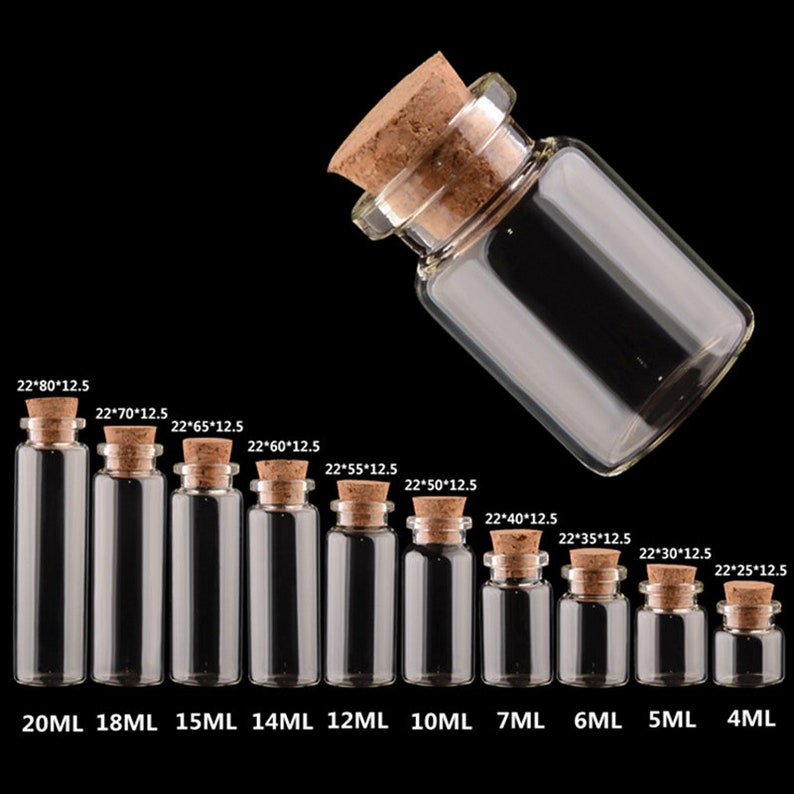 10PCS Empty Glass Vials Glass Bottles Mini Glass Bottles Glass Vials With Cork Tiny Bottle Small Glass Jar Small Cork DIY Glass Bottles 