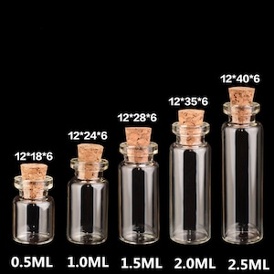Mini Glass Bottles 20 PCS Empty Glass Vials Glass Bottles  Glass Vials With Cork Tiny Bottle Small Glass Jar Small Cork DIY Glass Bottles