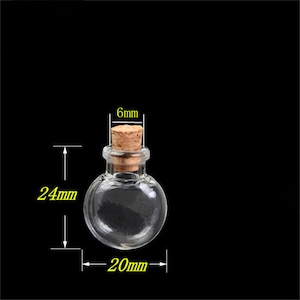 Round Glass Mini Bottles Pendants 10 PCS Small Diy Bottles With Cork Diy Cute Jars Christmas Wedding Gifts Vials Bottles