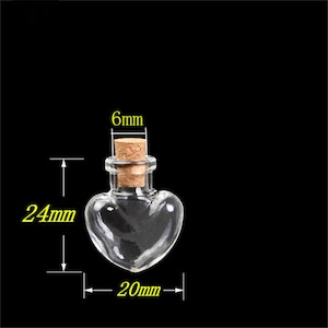 10 PCS Heart Love Glass Mini Bottles Pendants Small Diy Bottles With Cork Diy Cute Jars Christmas Wedding Gifts Vials Bottles