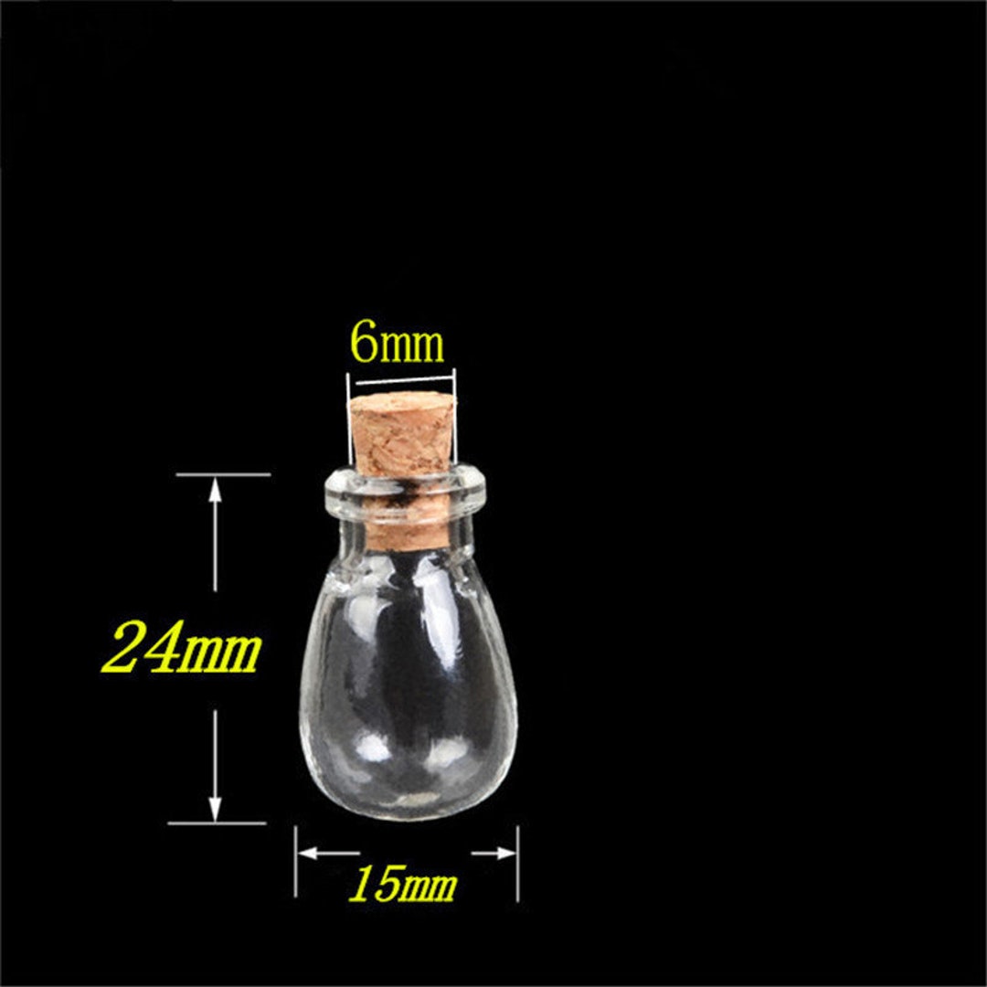 Small Glass Bottles For Crafts 5 Small Glass Bottles - Mini Vials In Oval, Round & Hexagon Shapes For Crafts Small Decorative Bottles - Foto 2